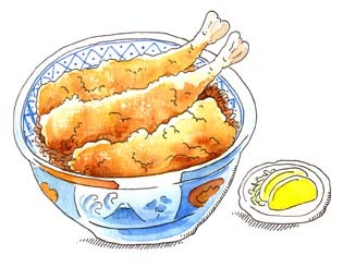 フリーイラストレーターの生き甲斐 天丼ウマイかショッパイか